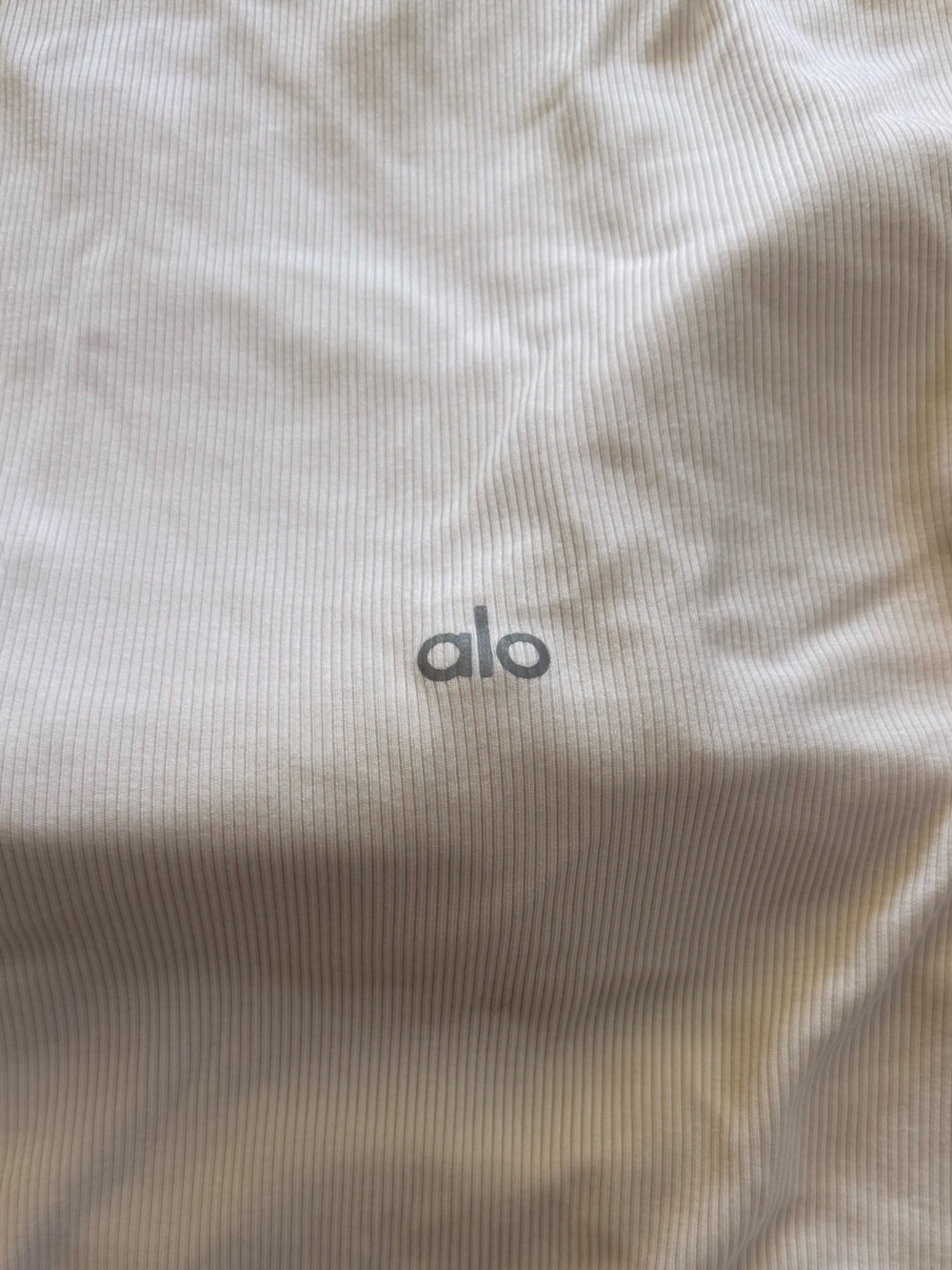 alo ribbed en point tank ivory small - Picture 5 of 5